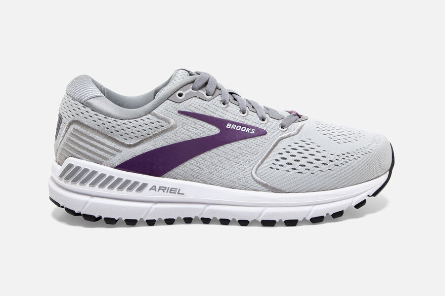 Ariel \'20 Road Brooks Running Shoes NZ Womens - Grey/Purple - KNDTIH-563